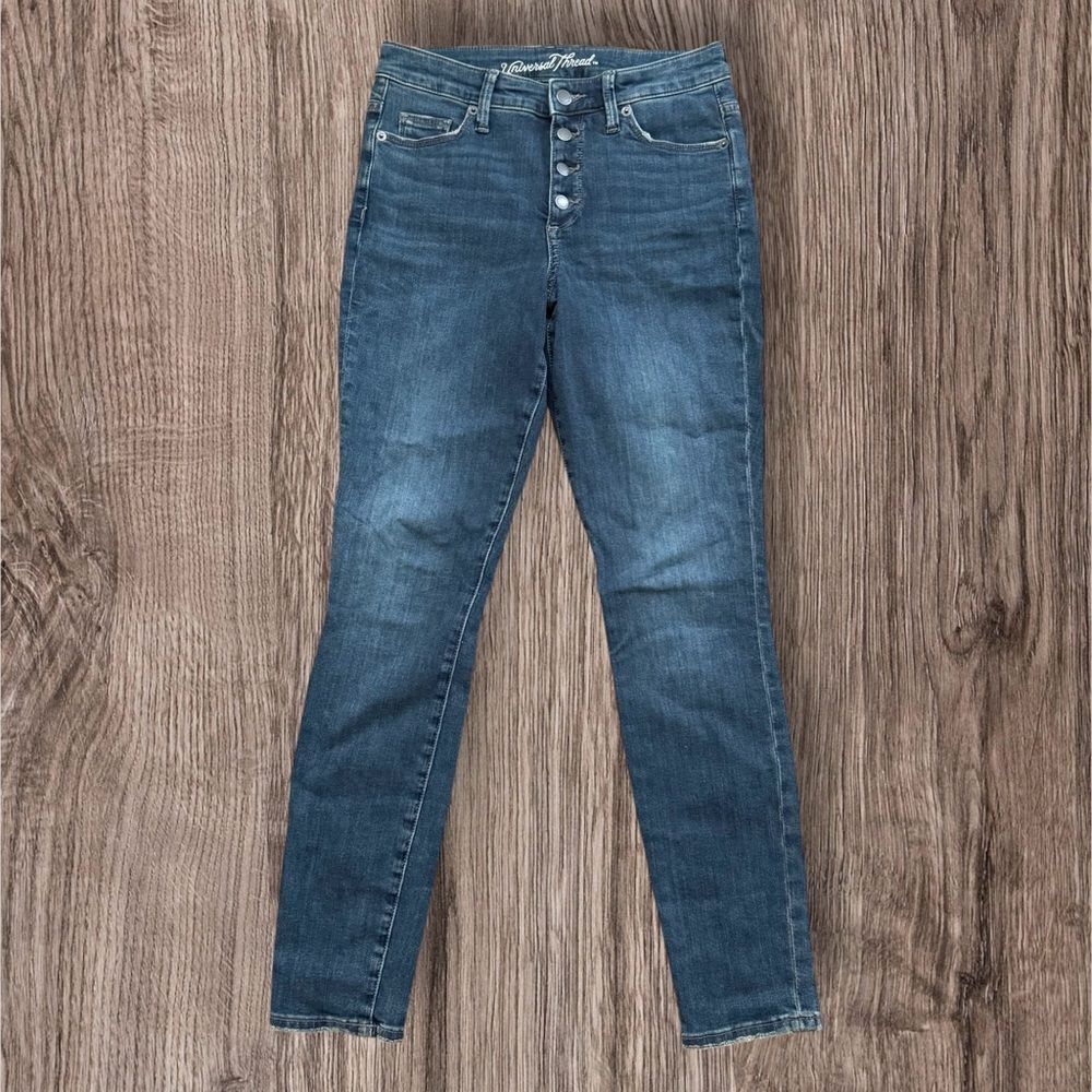 Universal Thread Saitex High Rise Button Fly Skinny Jeans Blue 2/26R Fall